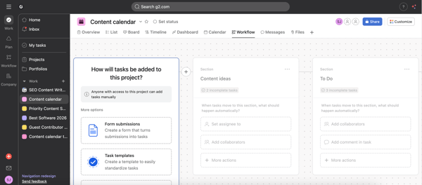 Task automations on Asana