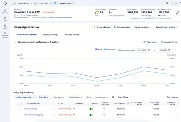The Trade Desk campaign overview