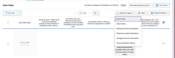 The data import and export automation we could set up on Qualtrics