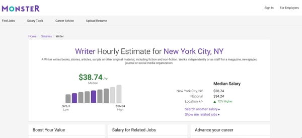 The salary tool on Monster.com 