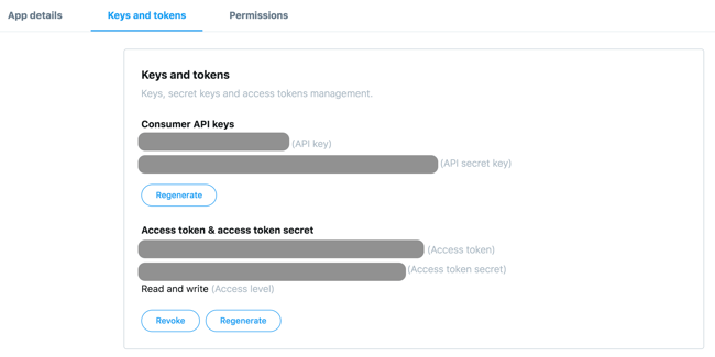 where to find Twitter API keys