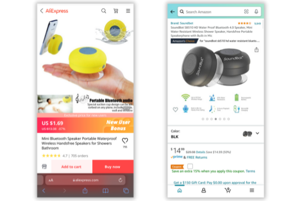 AliExpress and Amazon dropshipping sites