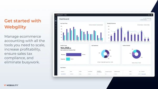 Webgility dashboard