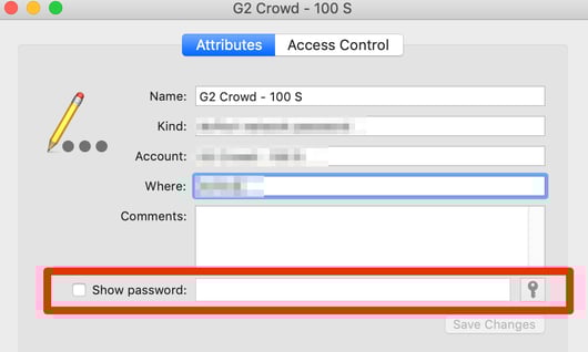 Show Password for Keychain Access