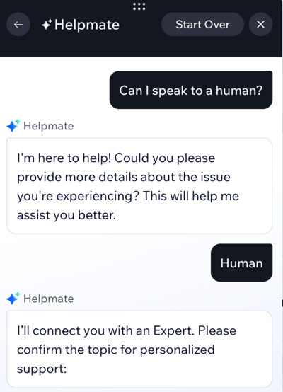 Wix customer support