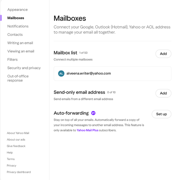 Work and admin readiness in Yahoo