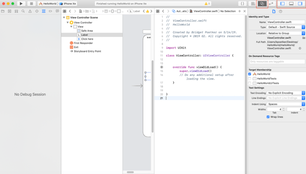 Assistant editor in Xcode