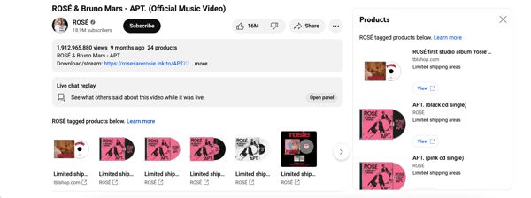 Youtube shopping