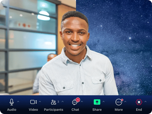 Zoom virtual background feature