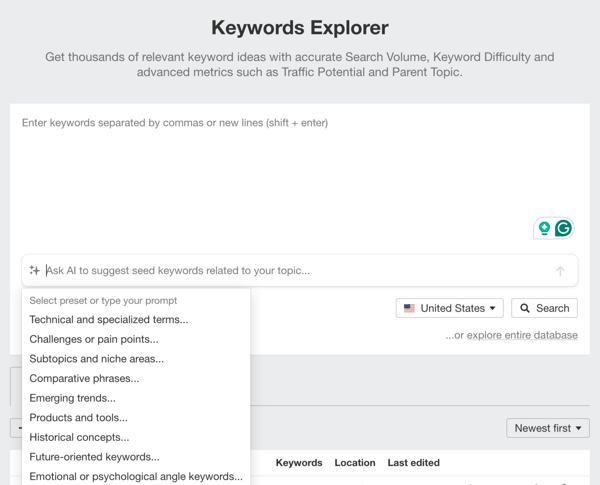 ahrefs keyword explorer feature