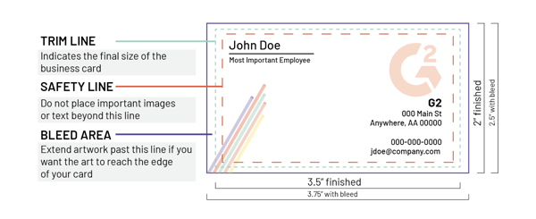 business card dimensions