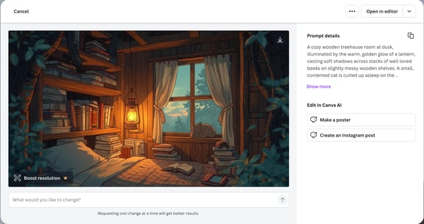 canva ai image generation result
