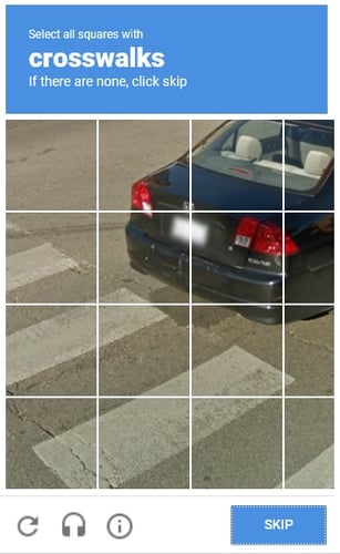 captcha for recognizing crosswalks