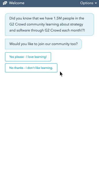 A chatbot using if-then rules