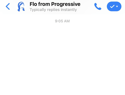 Progressive Facebook chatbot