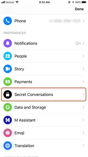 Select Secret Conversations