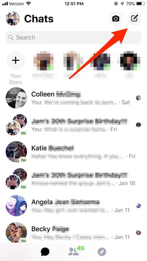 Start New Facebook Message