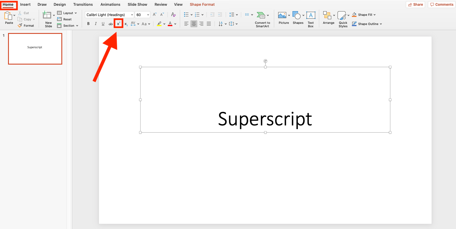 How to Format a Subscript or Superscript in PowerPoint