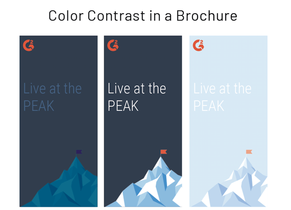 color contrast in brochure design