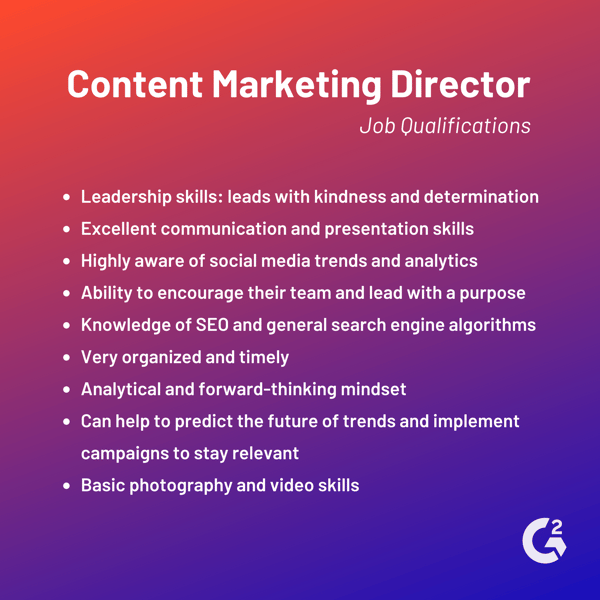 content marketing director job qualifications