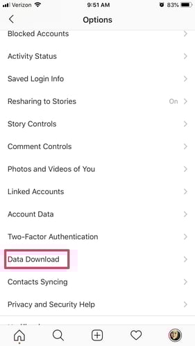 download all instagram data download