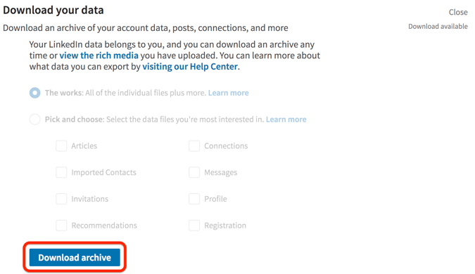 download-linkedin-data