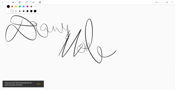 draw mode on google keep