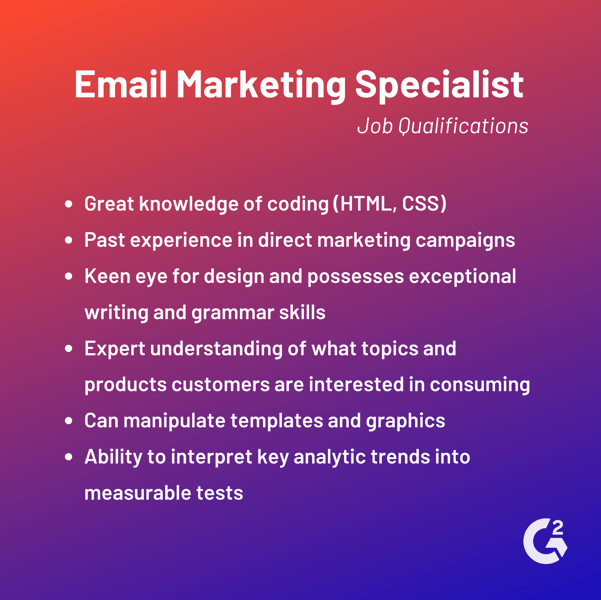 email marketing specialist job qualifications