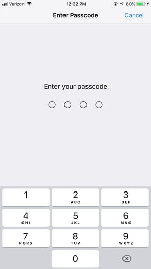 Enter Passcode on iPhone