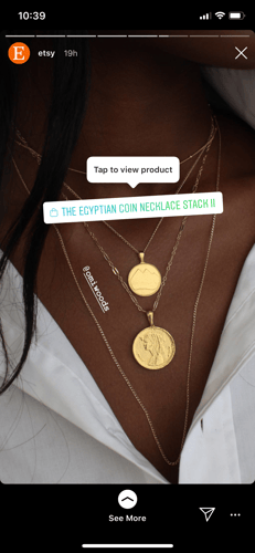 etsy necklace instagram story