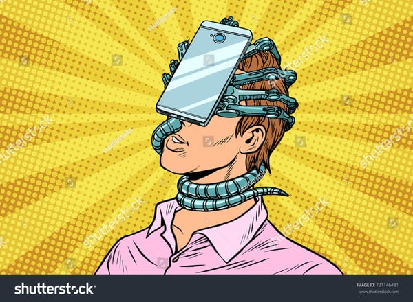 face sucking smartphone