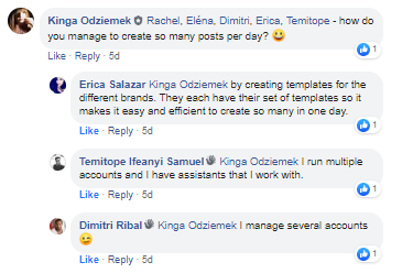 facebook group interactions
