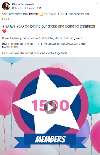 facebook group thank you post