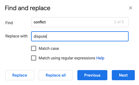 find and replace