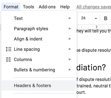 format footers