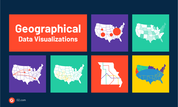 Data visualizations that show geographical regions