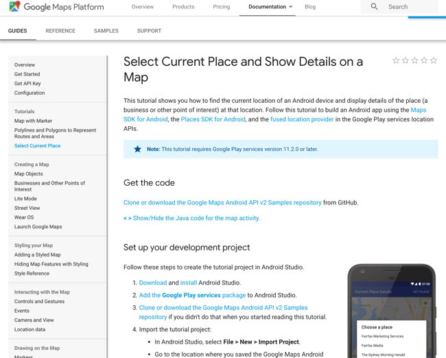 Google Maps current location Android SDK