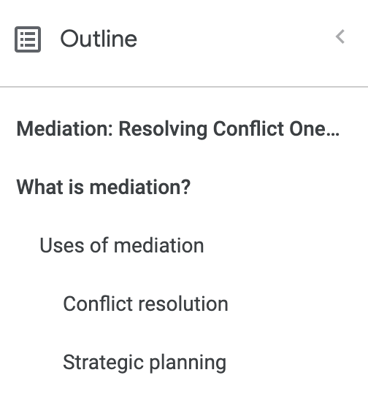 google docs outline