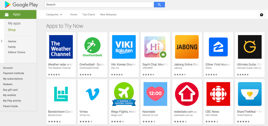 Apps center listing где