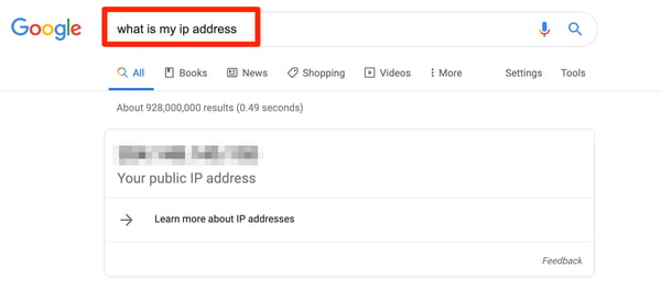 Google Search IP Address