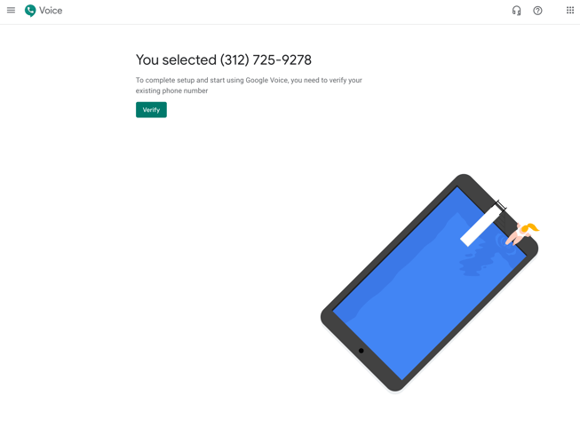 Verify your google voice number
