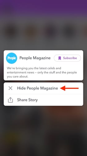 hide snapchat discover story