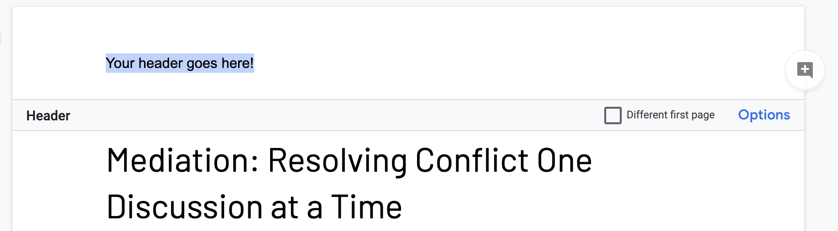delete headers g docs