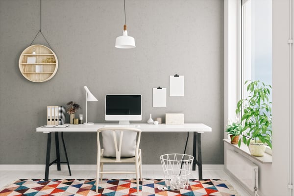 home office in living room