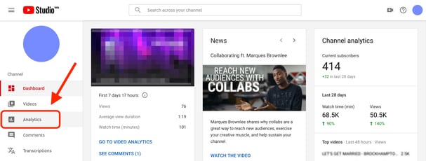 how to access youtube analytics