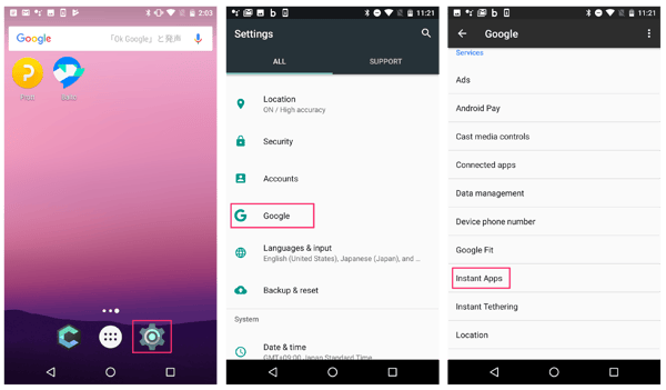 how to turn on Android Instant Apps