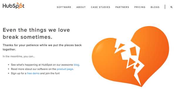 Hubspot UX writing example