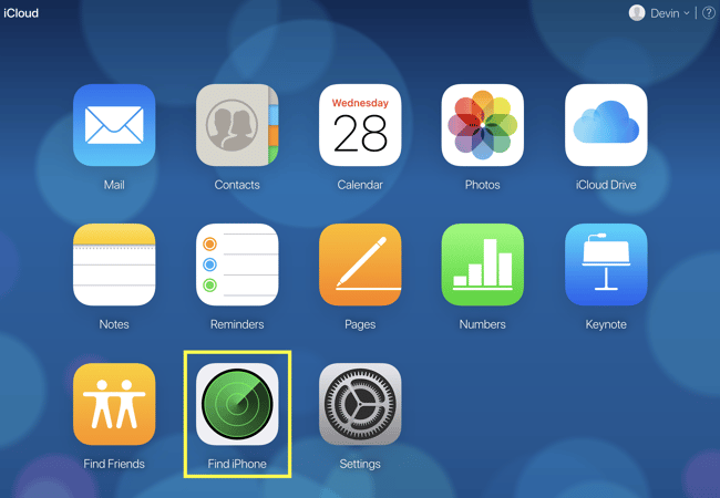 iCloud-webpage