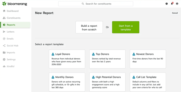 Fundraising software: Bloomerang