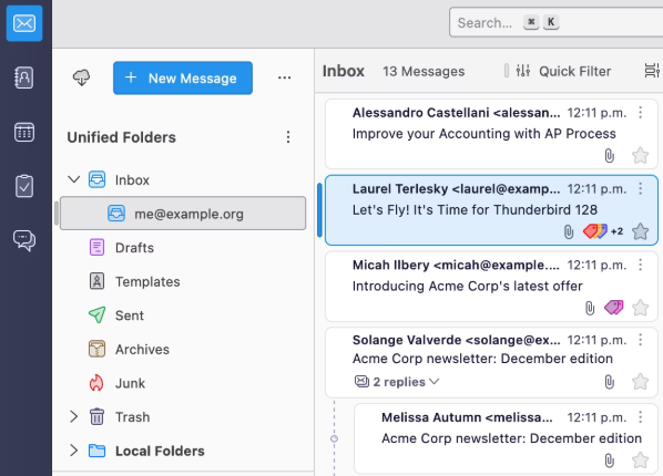 Email management software: Thunderbird